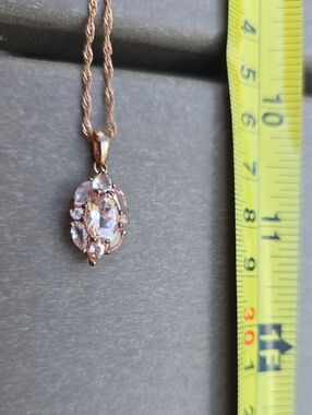Rose Gold Crystal Pendant Necklace - Women Jewelry